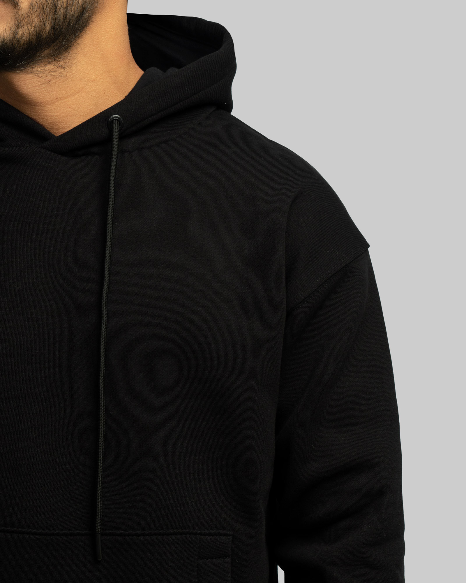 خرید و قیمت هودی کلاه دار ساده مشکی 24371270