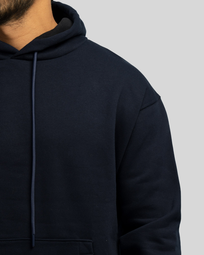 خرید و قیمت هودی کلاه دار ساده سرمه ای 24371270