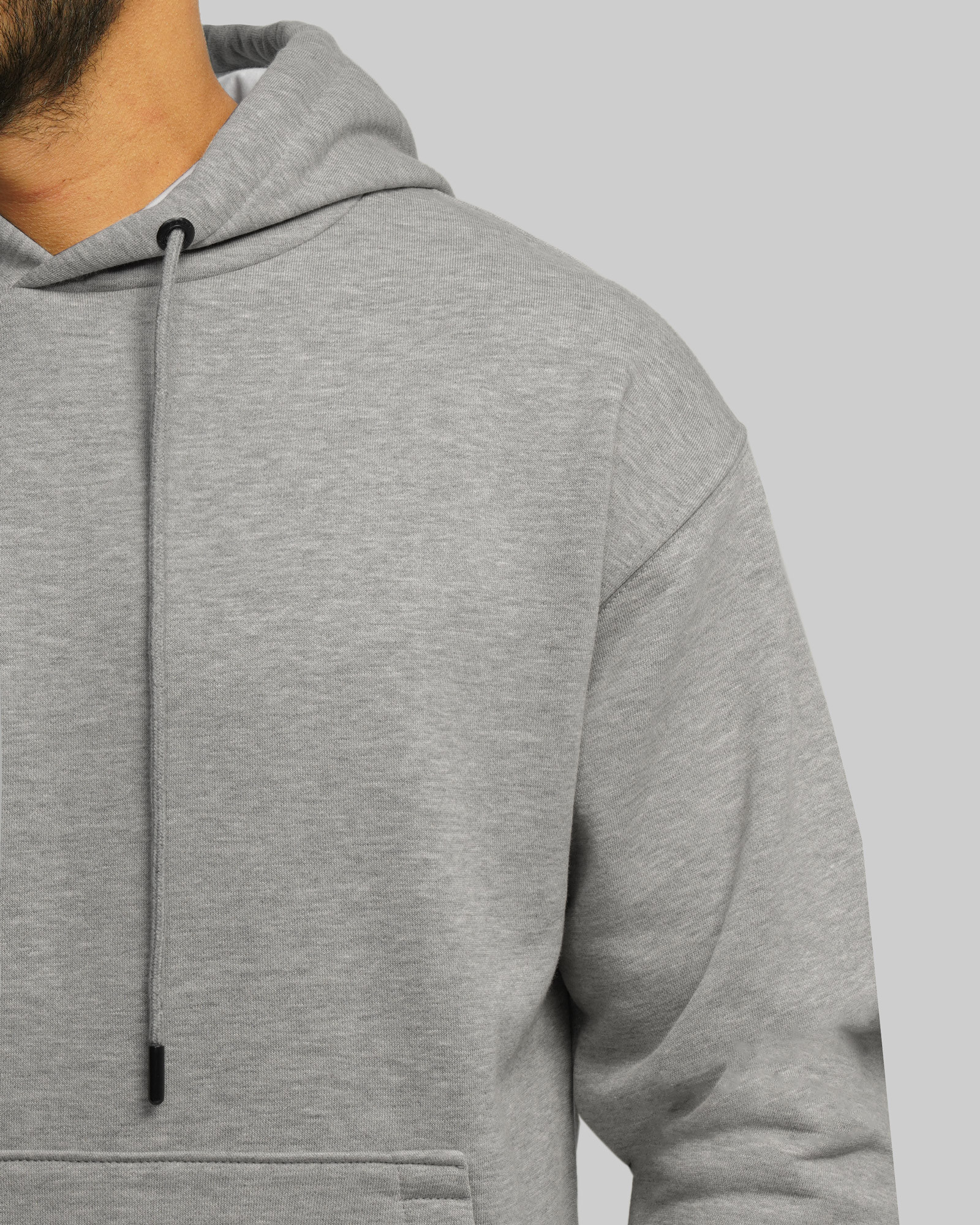 خرید و قیمت هودی کلاه دار ساده طوسی 24371270