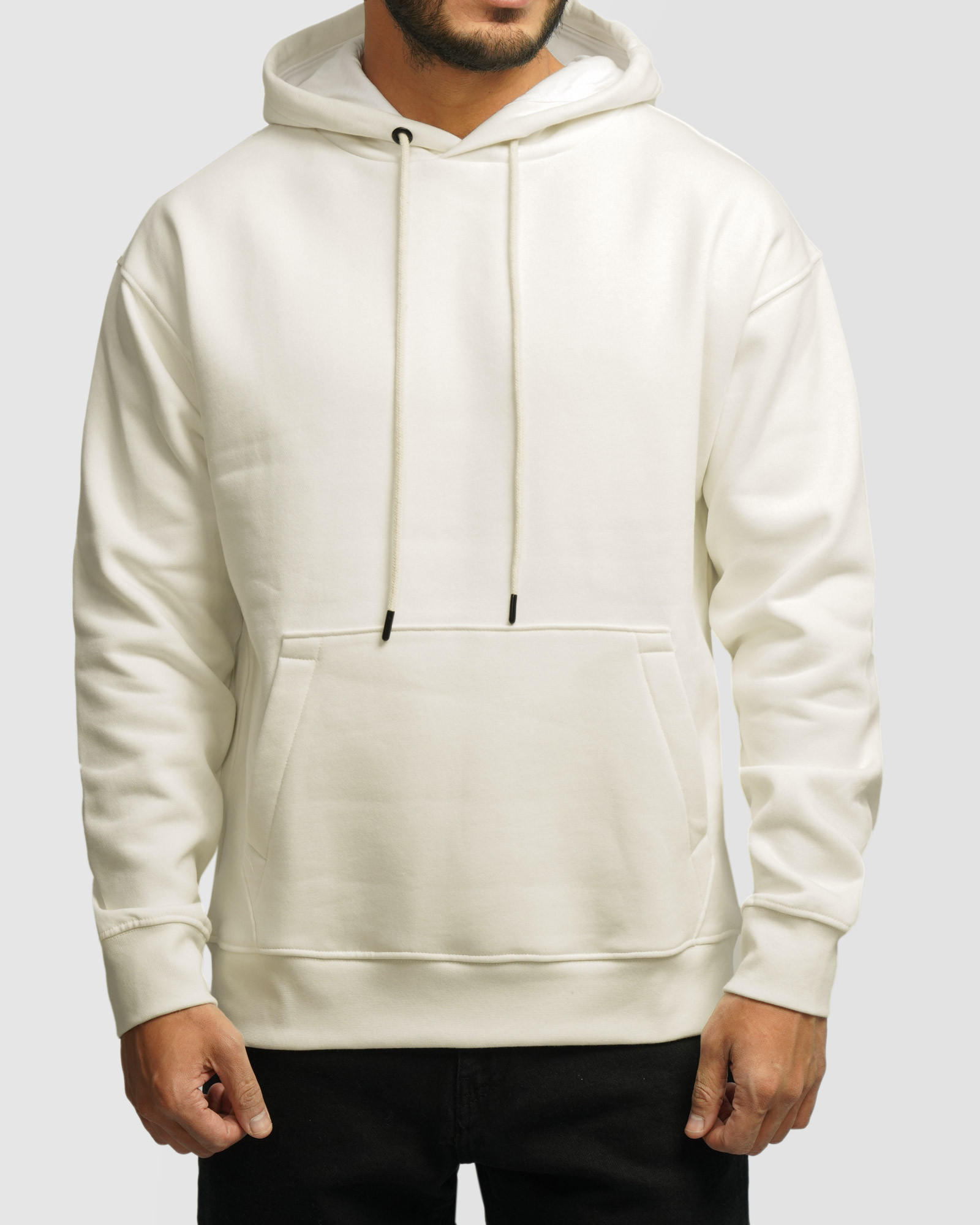 خرید و قیمت هودی کلاه دار ساده شیری 24371270