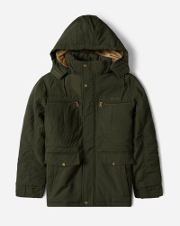 کاپشن ضخیم کلاه دار مردانه سبز 24351125