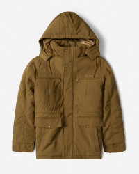 کاپشن ضخیم کلاه دار مردانه قهوه ای 24351125