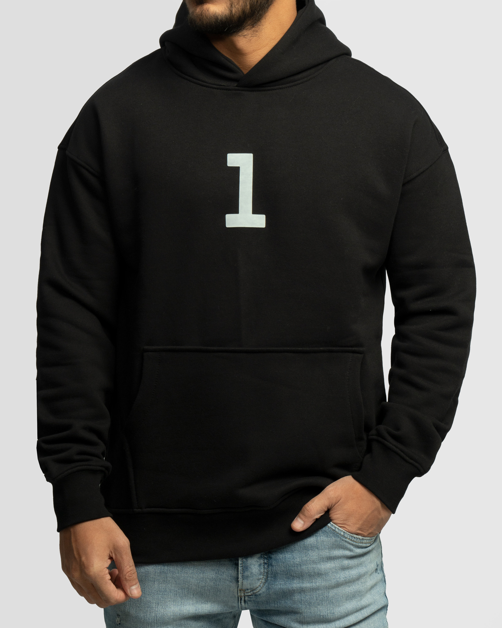 خرید و قیمت هودی کلاه دار ساده مشکی 24371270