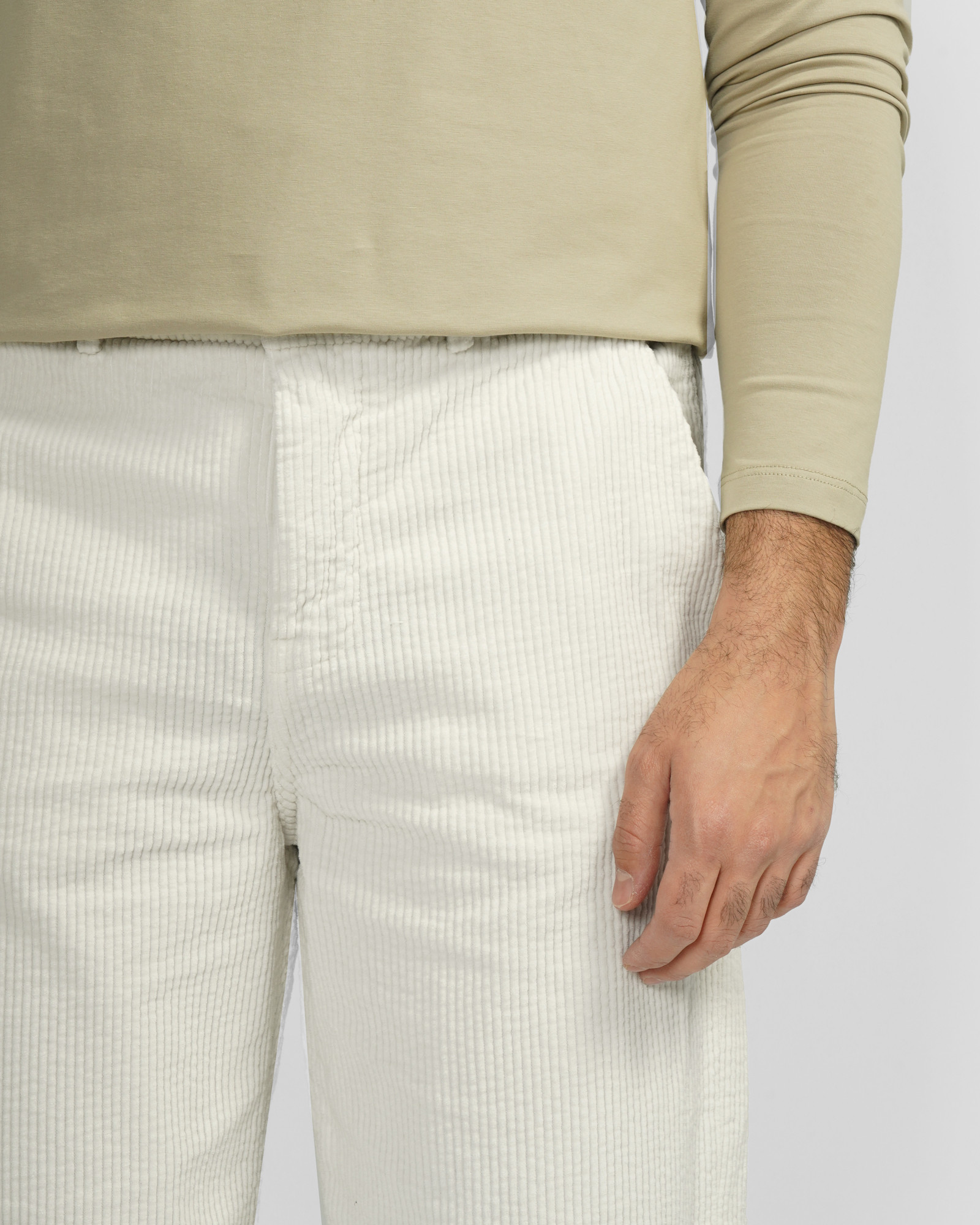 شلوار مخمل کبریتی مردانه سفید 24362126