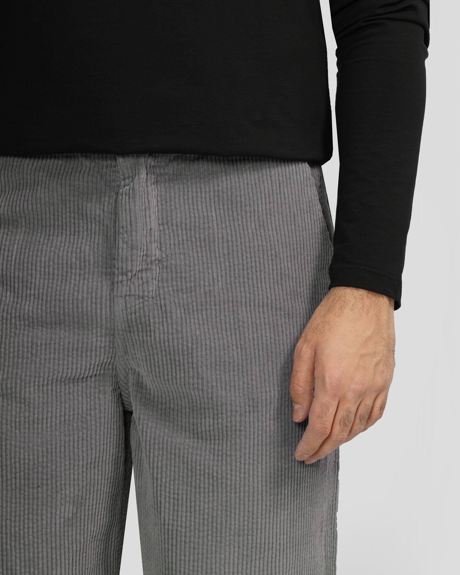 شلوار مخمل کبریتی مردانه خاکستری 24362126