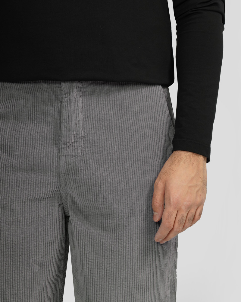 شلوار مخمل کبریتی مردانه خاکستری 24362126