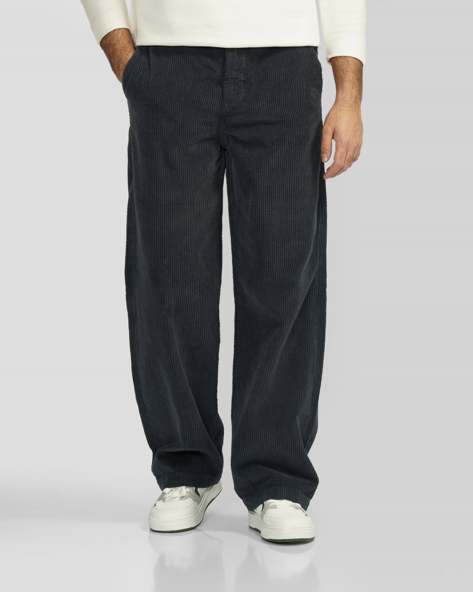 شلوار مخمل کبریتی مردانه سرمه ای 24362126