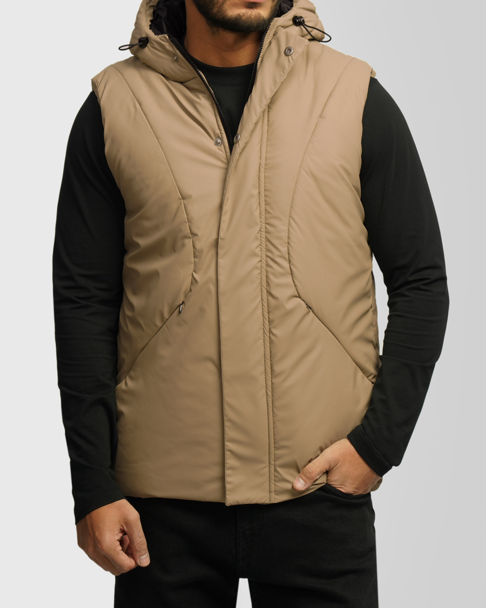 خرید و قیمت پافر مردانه کلاه دار کرم 24353179