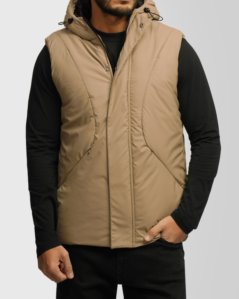 خرید و قیمت پافر مردانه کلاه دار کرم 24353179