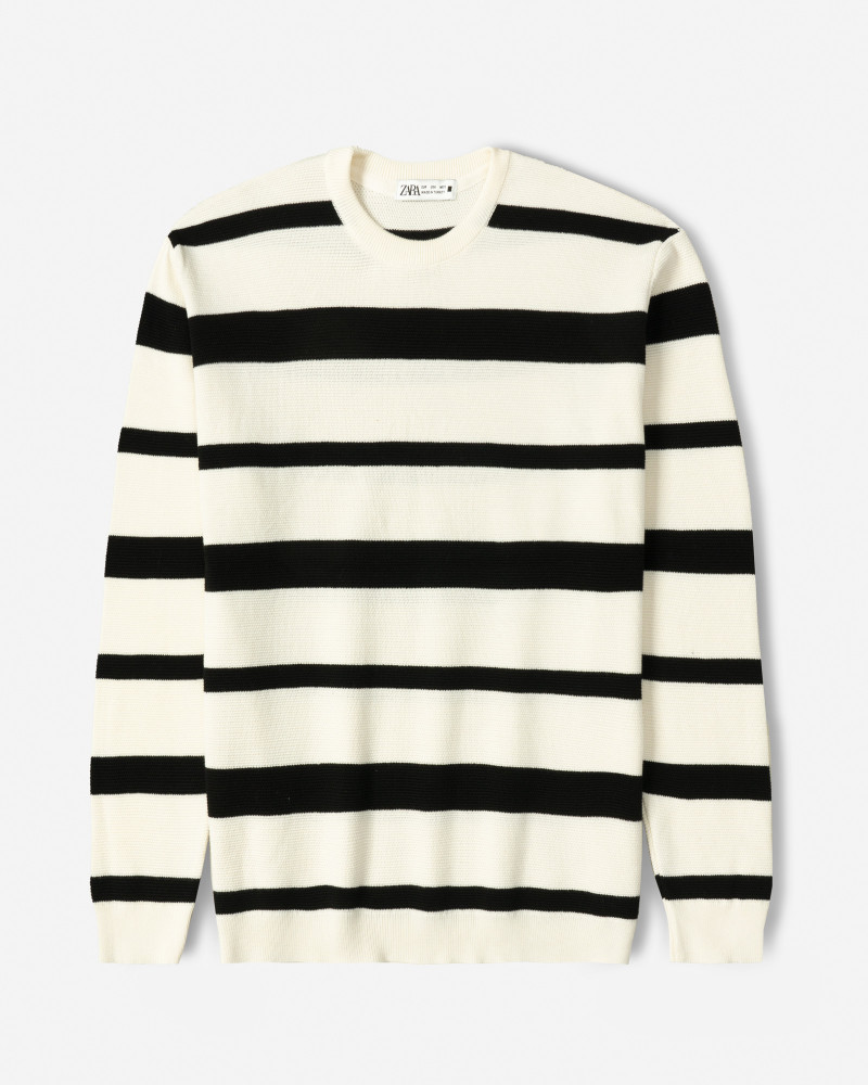 خرید و قیمت پلیور بافت یقه گرد طرح دار مردانه مشکی 24358134