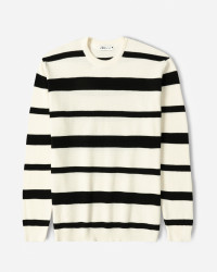 خرید و قیمت پلیور بافت یقه گرد طرح دار مردانه مشکی 24358134