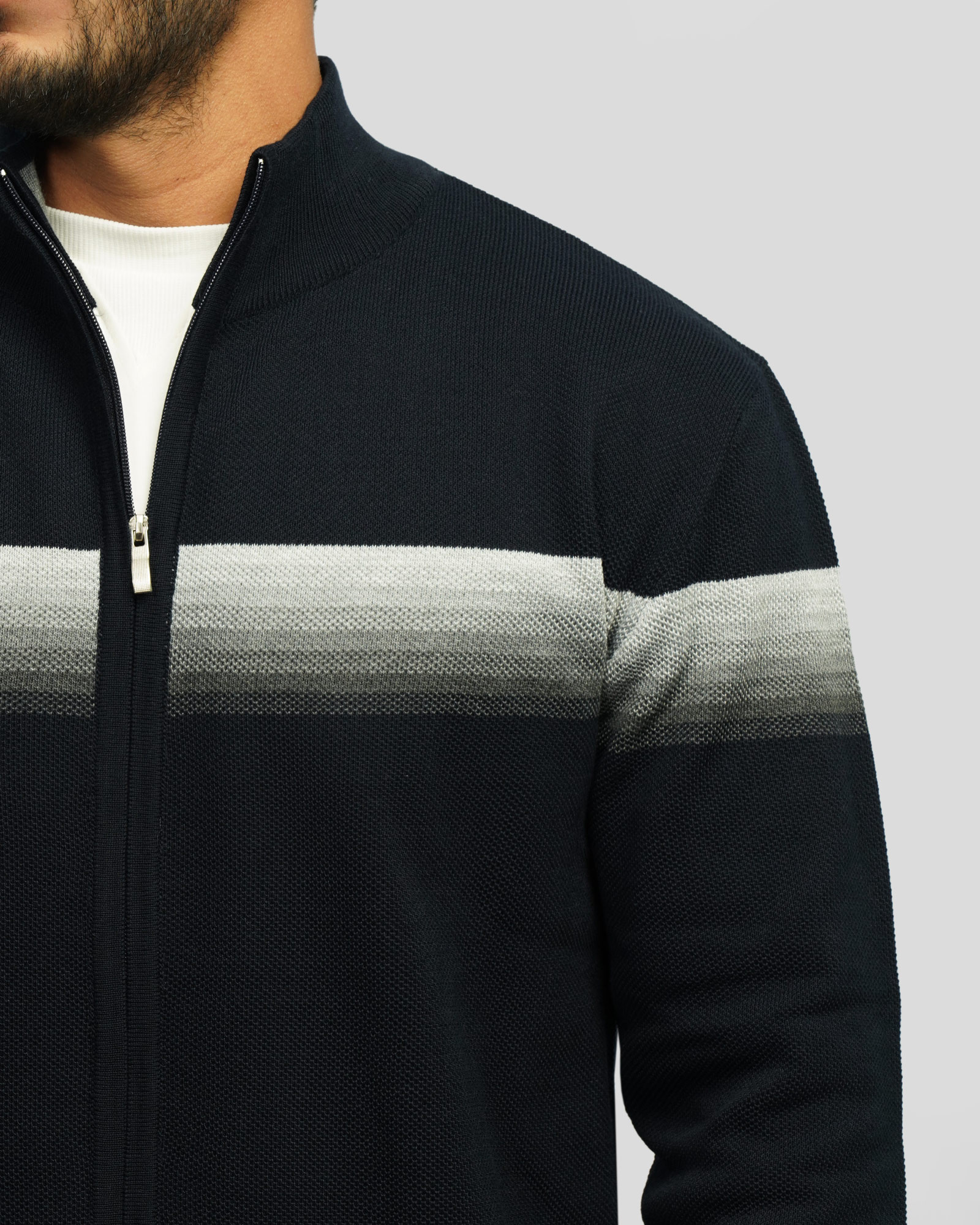 سویشرت بافت مردانه سرمه ای 24376124