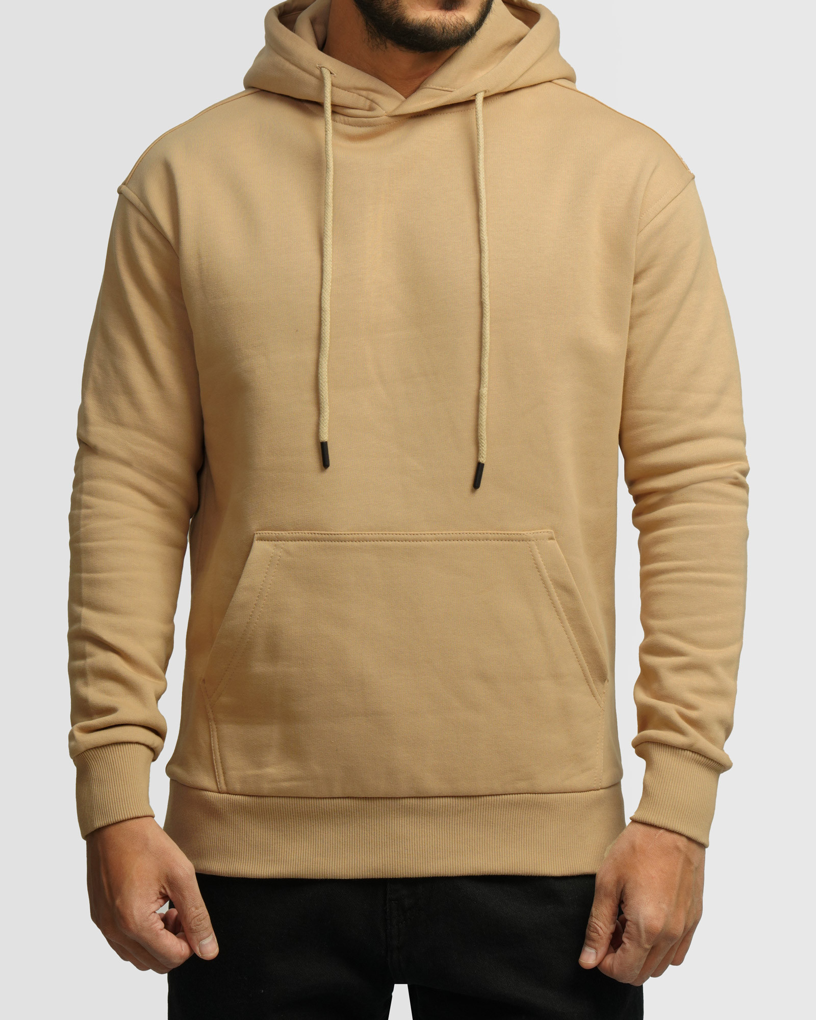 خرید و قیمت هودی کلاه دار ساده مردانه کرم 24371265