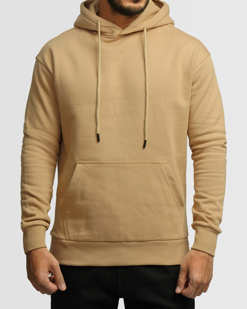 خرید و قیمت هودی کلاه دار ساده مردانه کرم 24371265