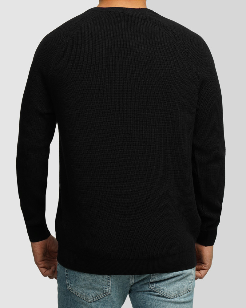 خرید و قیمت پلیور بافت یقه گرد مردانه مشکی 24342178