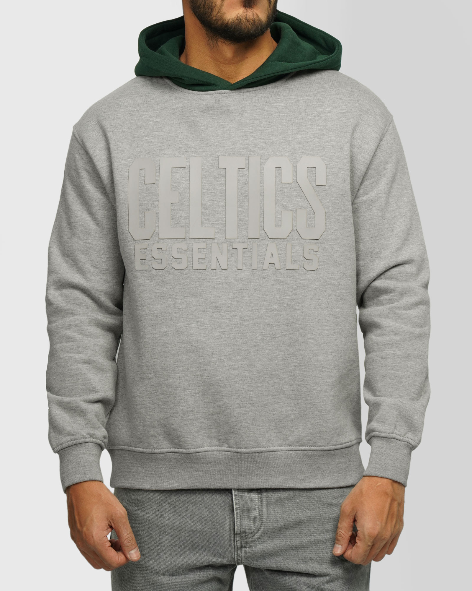 هودی کلاه دار طرح دار مردانه طوسی24371261