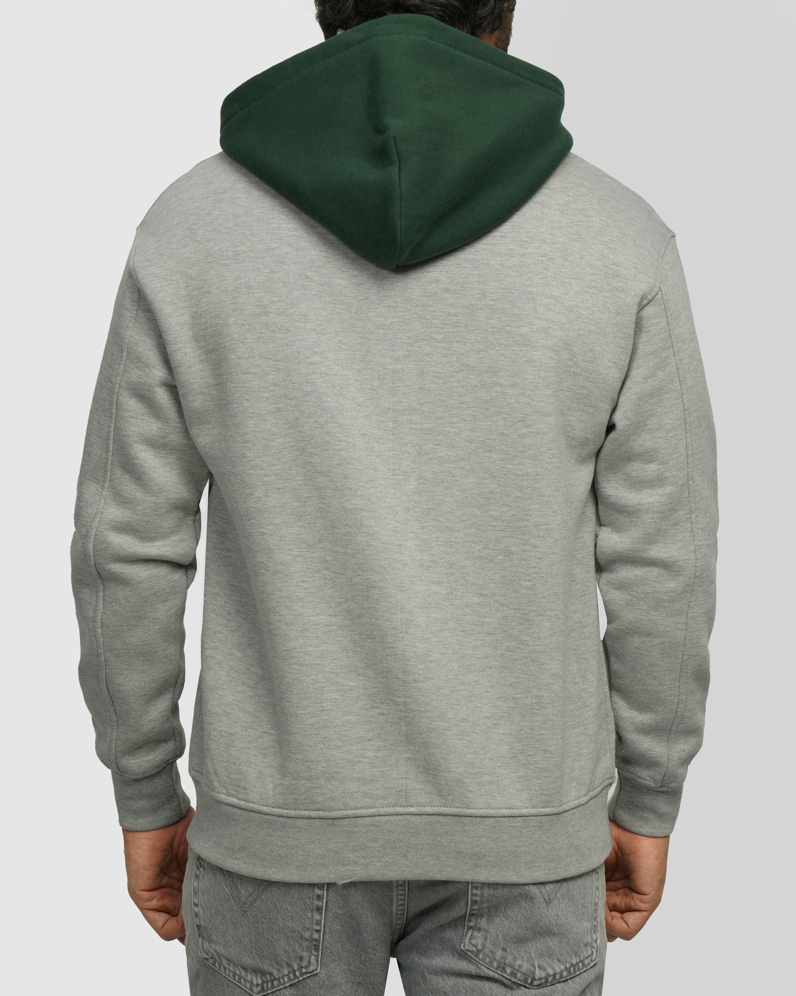 هودی کلاه دار طرح دار مردانه طوسی24371261