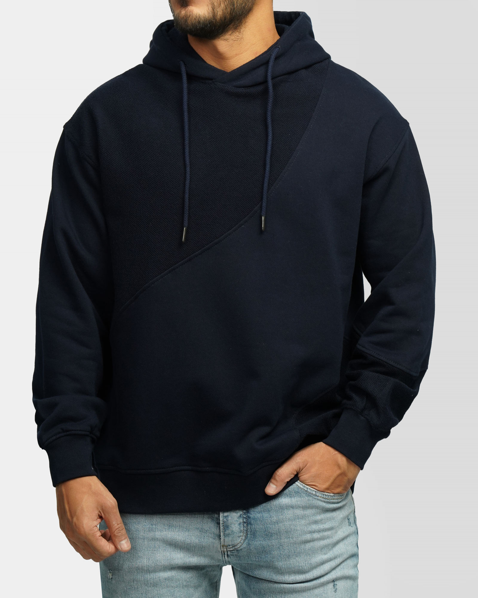 هودی کلاه دار مردانه سرمه ای 24371262