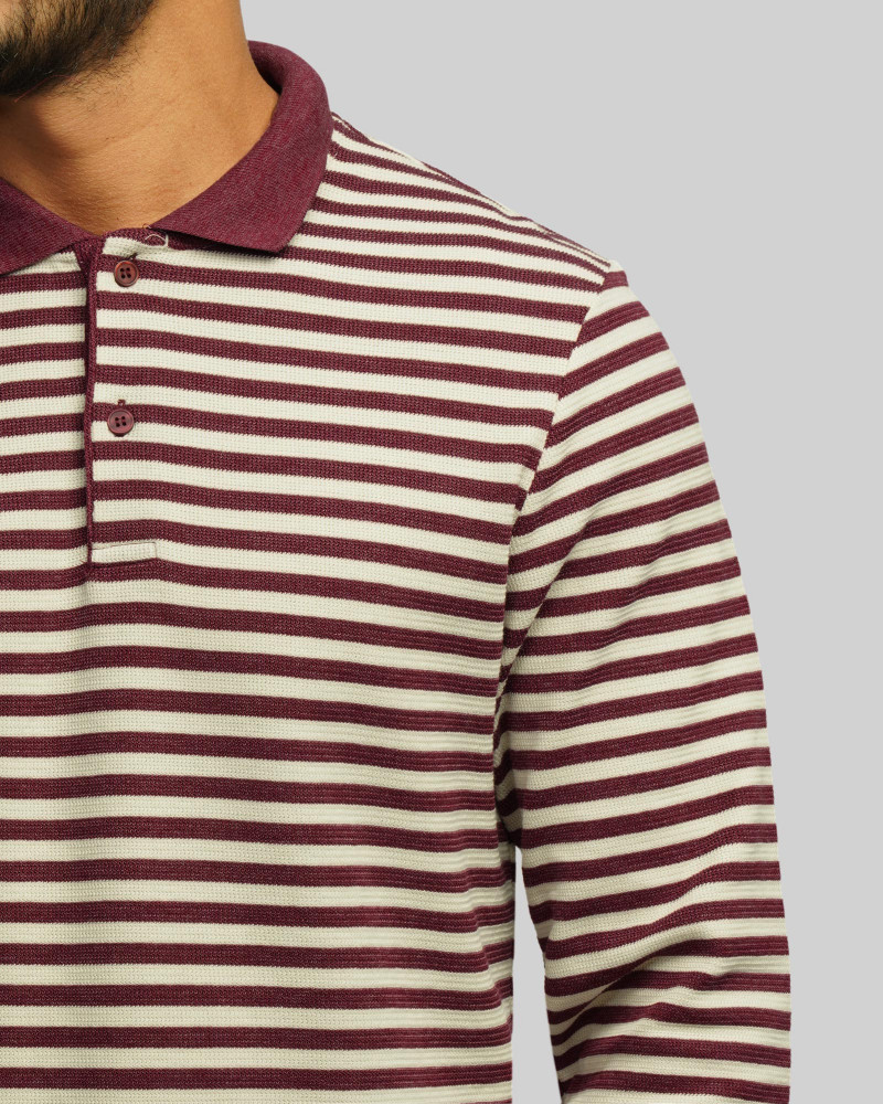 خرید و قیمت پولوشرت آستین بلند مردانه زرشکی 84486117