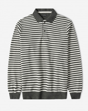 خرید و قیمت پولوشرت آستین بلند مردانه خاکستری 84486117