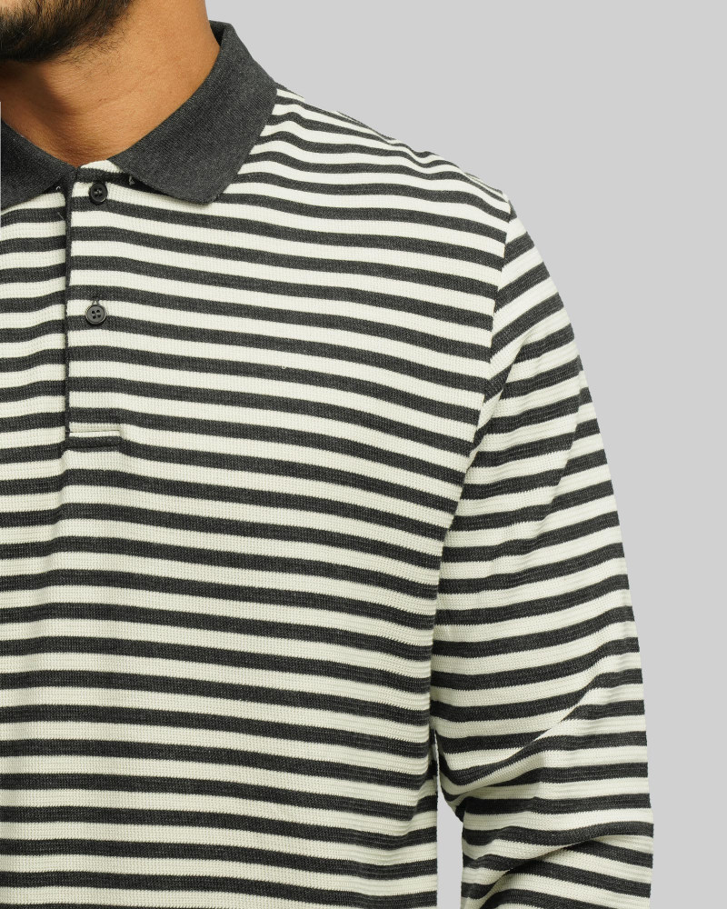 خرید و قیمت پولوشرت آستین بلند مردانه خاکستری 84486117