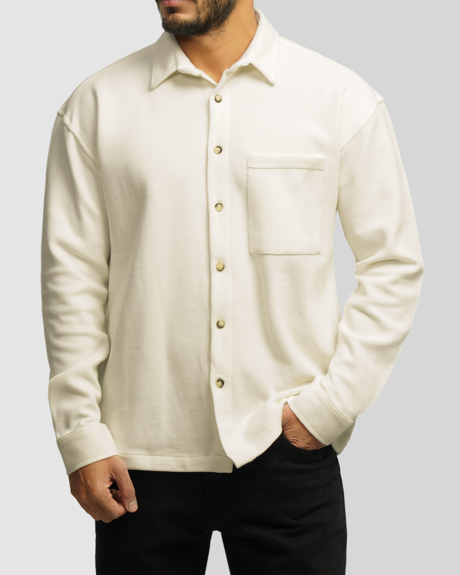 خرید و قیمت پیراهن ضخیم مردانه سفید 24352304