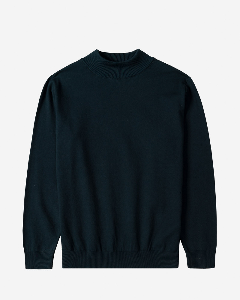 خرید و قیمت پلیور بافت یقه 5 سانت ساده مردانه سرمه ای تیره 22250101