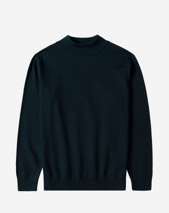 خرید و قیمت پلیور بافت یقه 5 سانت ساده مردانه سرمه ای تیره 22250101