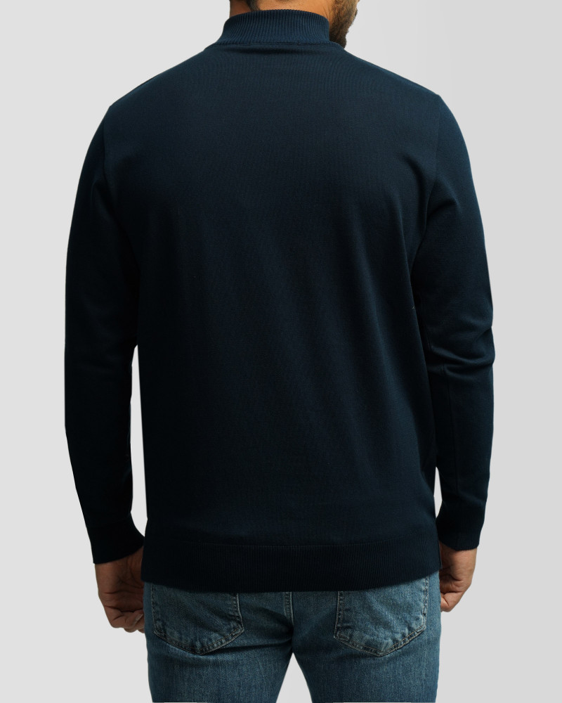 خرید و قیمت پلیور بافت یقه 5 سانت ساده مردانه سرمه ای تیره 22250101