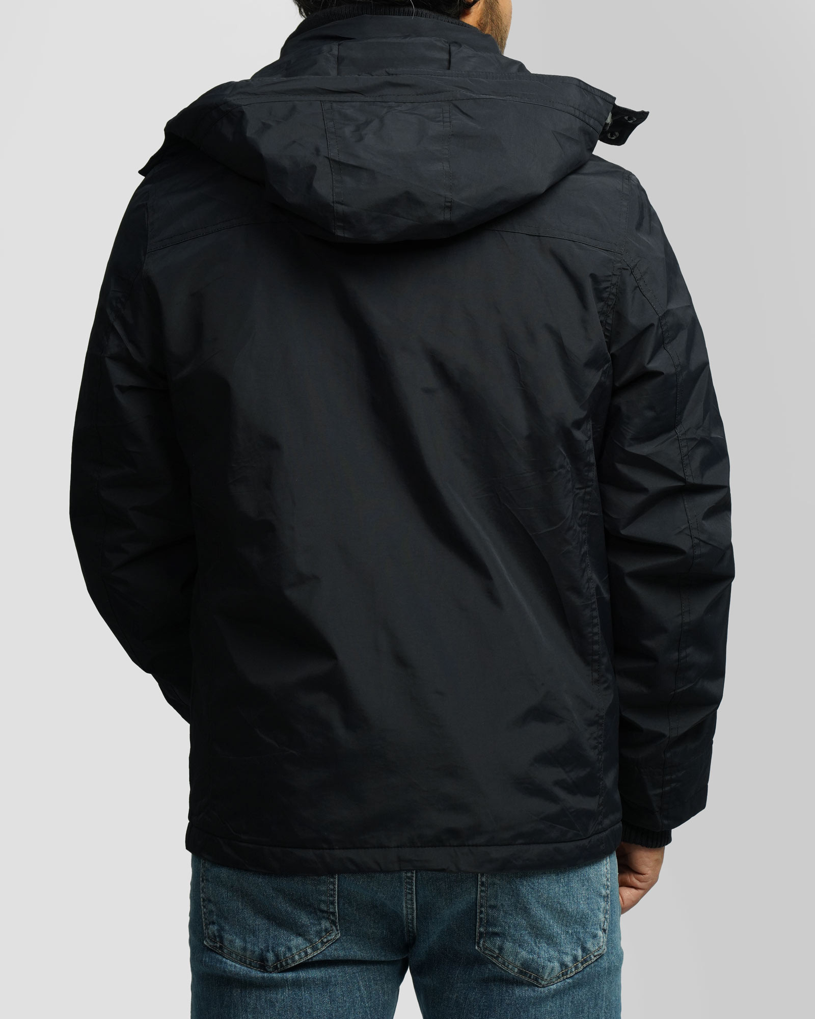 کاپشن مردانه کلاه دار سرمه ای 24316382