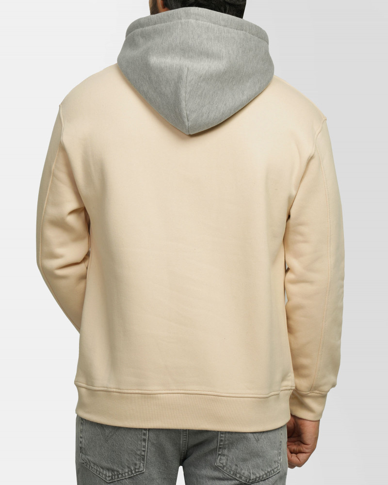 هودی کلاه دار طرح دار مردانه کرم 24371260