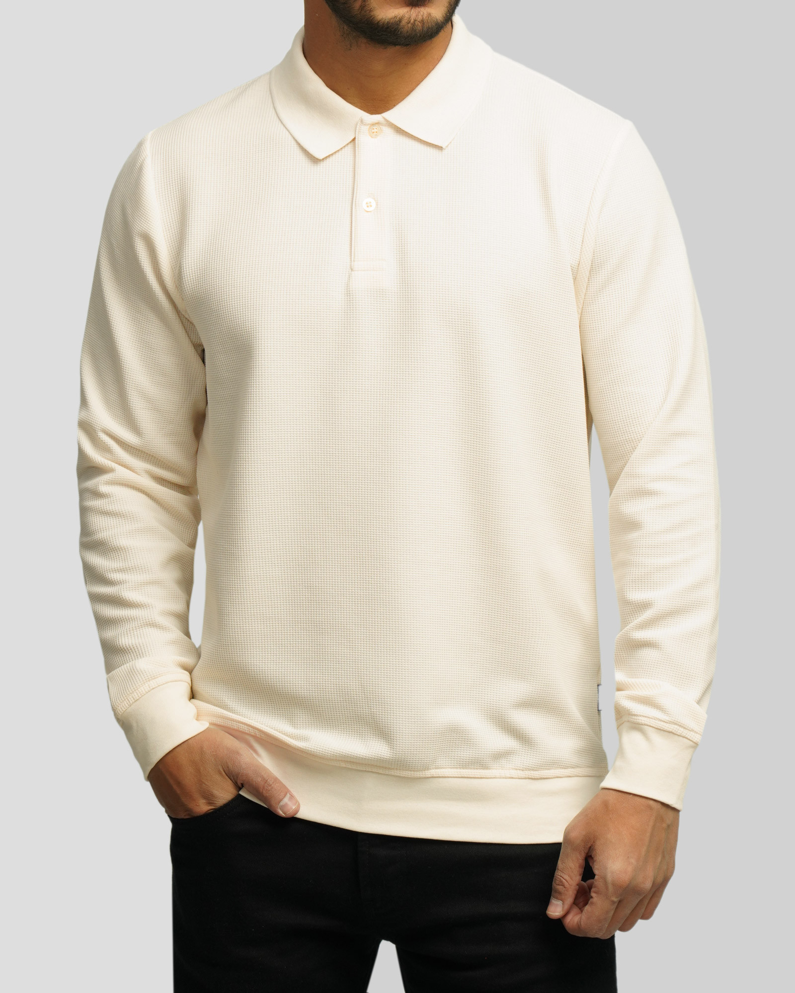 خرید و قیمت پولوشرت آستین بلند مردانه کرم 84486118