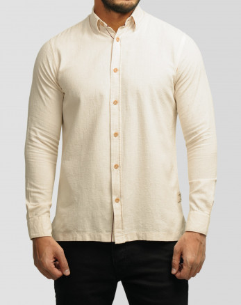 خرید و قیمت پیراهن آستین بلند مردانه کرم 24220518