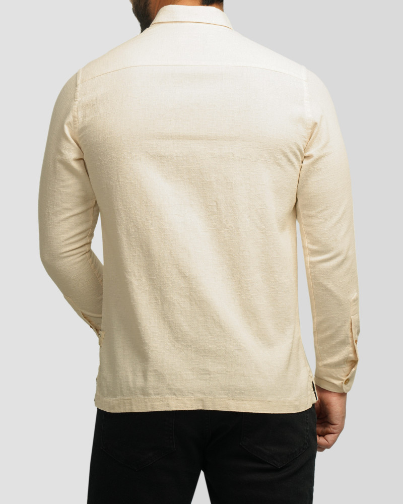 خرید و قیمت پیراهن آستین بلند مردانه کرم 24220518