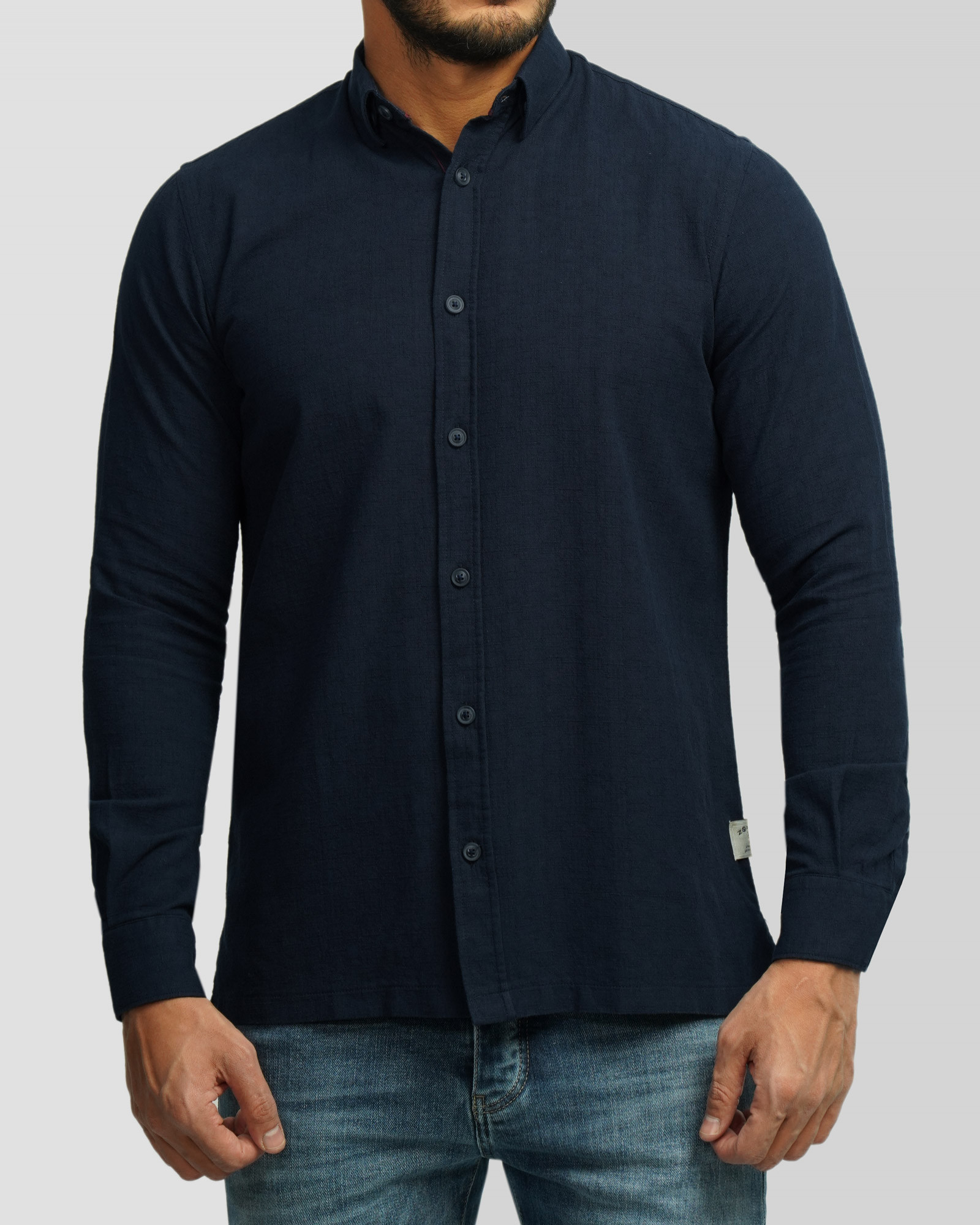 خرید و قیمت پیراهن آستین بلند مردانه سرمه ای 24220518