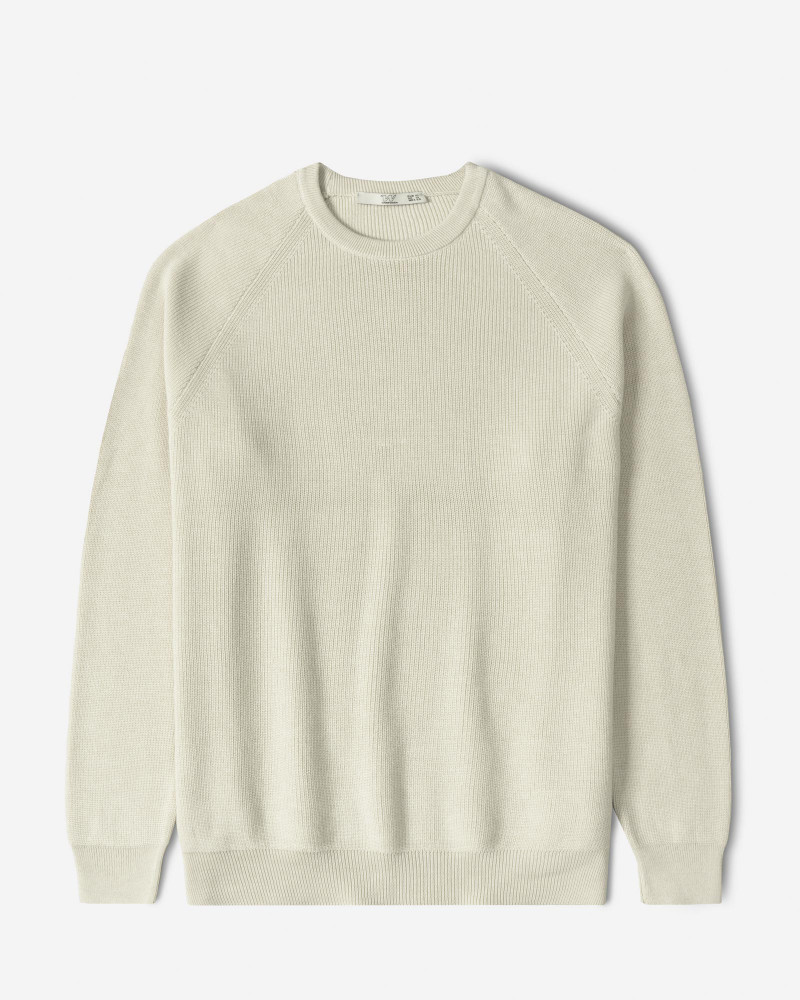 خرید و قیمت پلیور بافت یقه گرد مردانه کرم 24342178