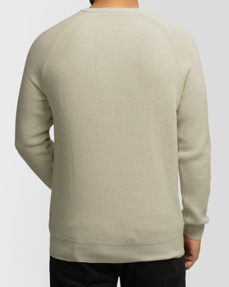 خرید و قیمت پلیور بافت یقه گرد مردانه کرم 24342178