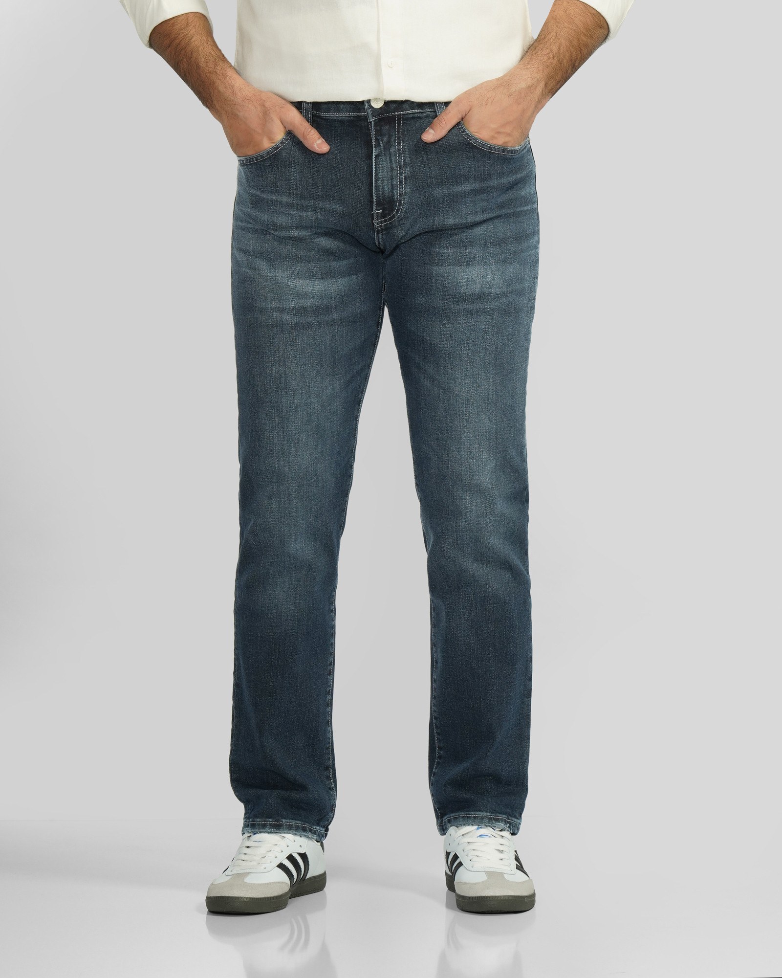 خرید و قیمت شلوار جین اسلیم ساده مردانه سرمه ای 24411458