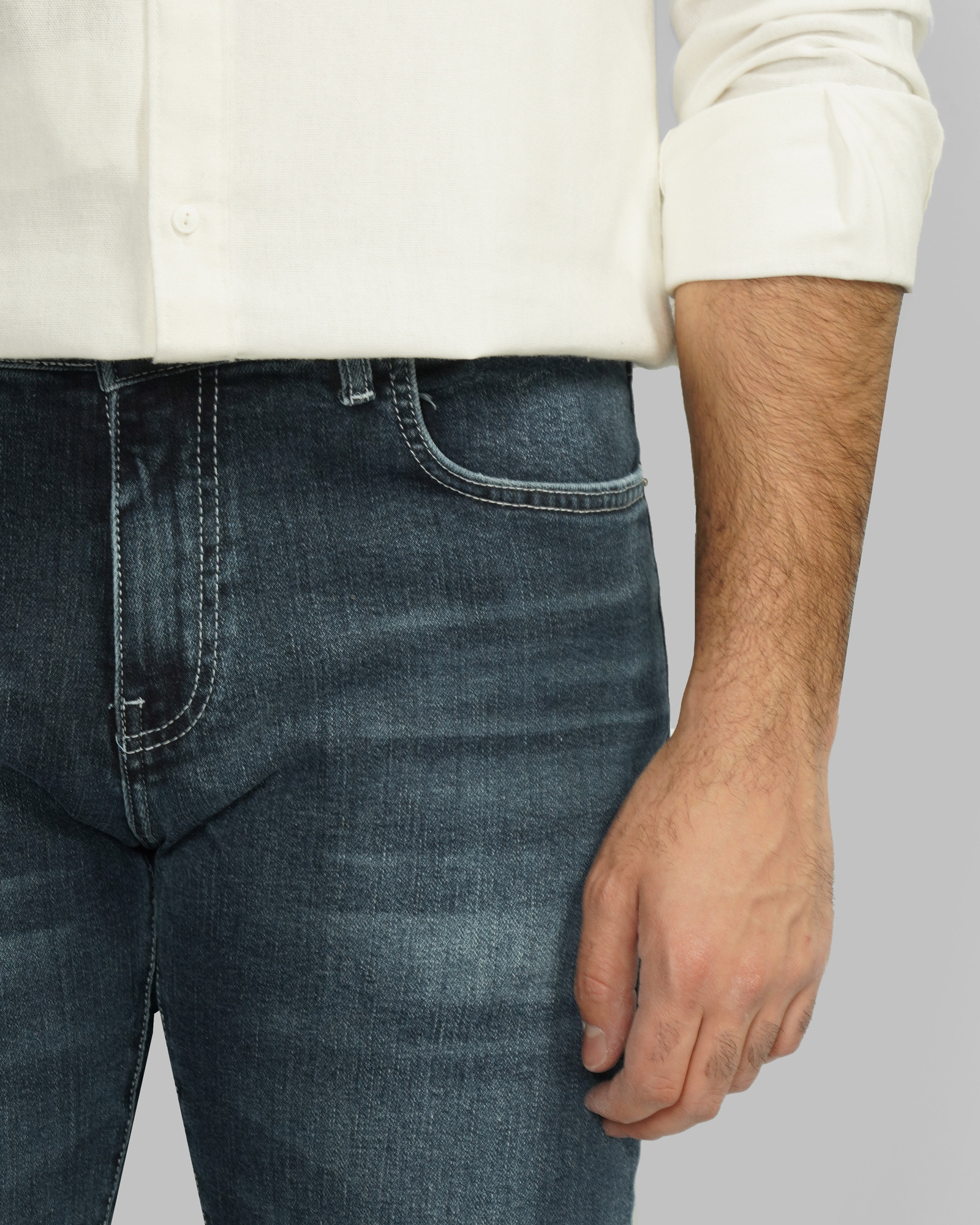 خرید و قیمت شلوار جین اسلیم ساده مردانه سرمه ای 24411458