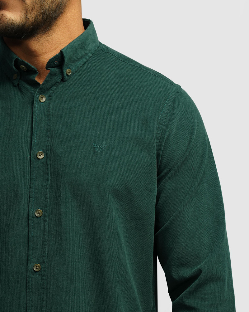 پیراهن نیمه ضخیم کبریتی مردانه سبز یشمی 24268165