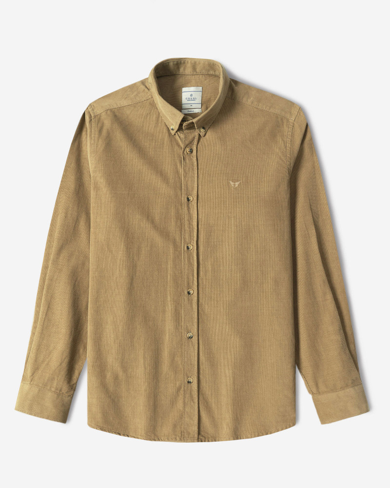 پیراهن نیمه ضخیم کبریتی مردانه قهوه ای روشن 24268165