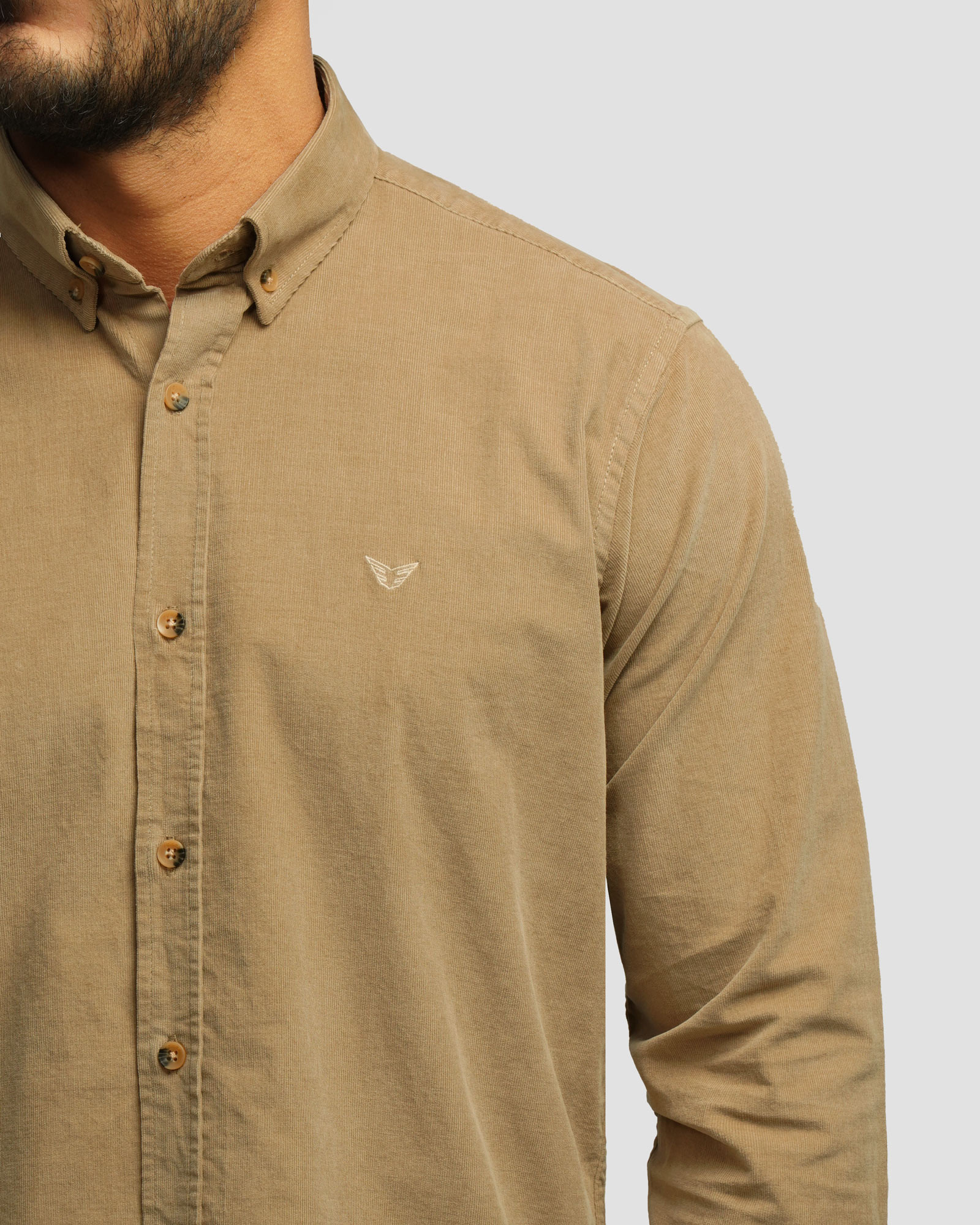 پیراهن نیمه ضخیم کبریتی مردانه قهوه ای روشن 24268165