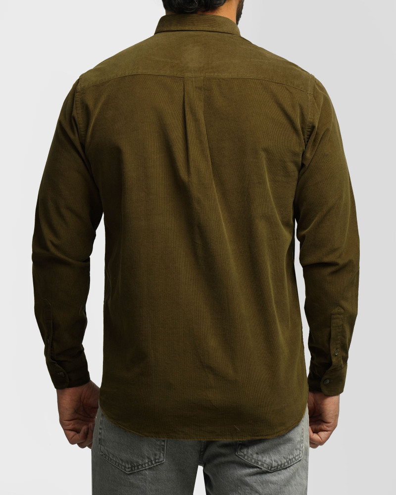 پیراهن نیمه ضخیم کبریتی مردانه سبز سدری 24268165