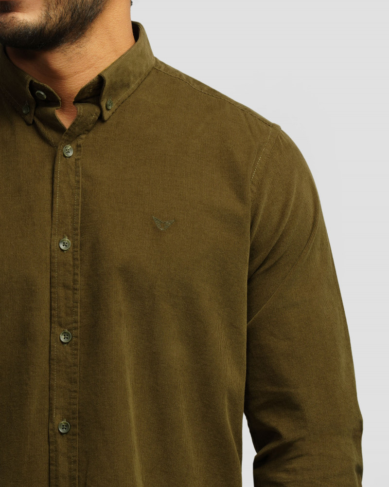 پیراهن نیمه ضخیم کبریتی مردانه سبز سدری 24268165