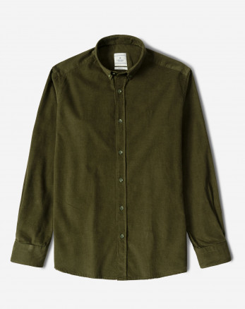 پیراهن نیمه ضخیم کبریتی مردانه سبز زیتونی 24268165