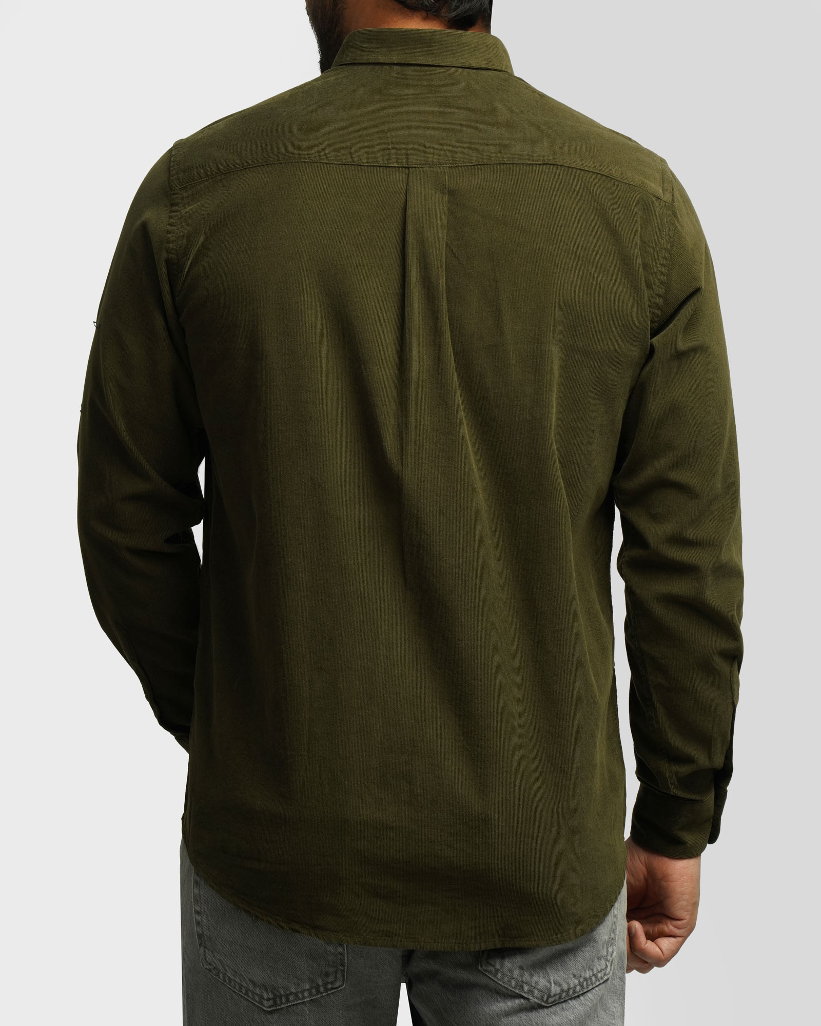 پیراهن نیمه ضخیم کبریتی مردانه سبز زیتونی 24268165