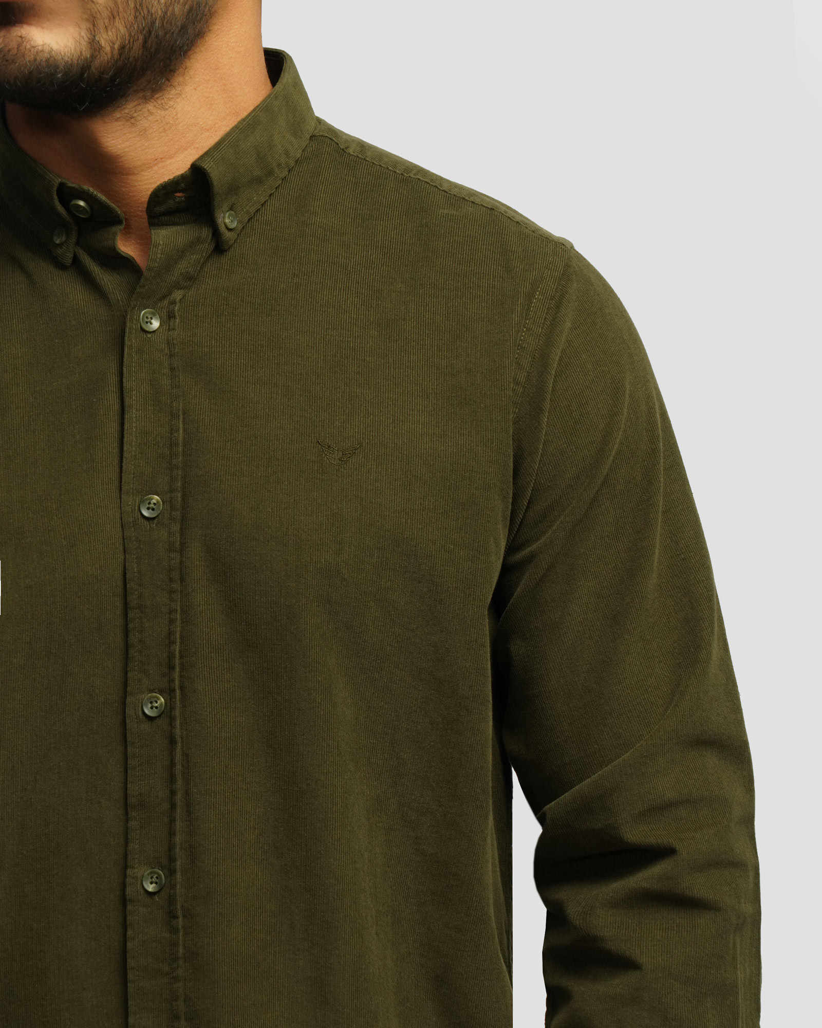 پیراهن نیمه ضخیم کبریتی مردانه سبز زیتونی 24268165