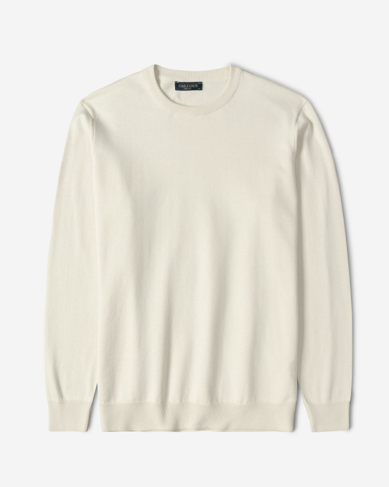 خرید و قیمت پلیور بافت یقه گرد مردانه کرم 24342179