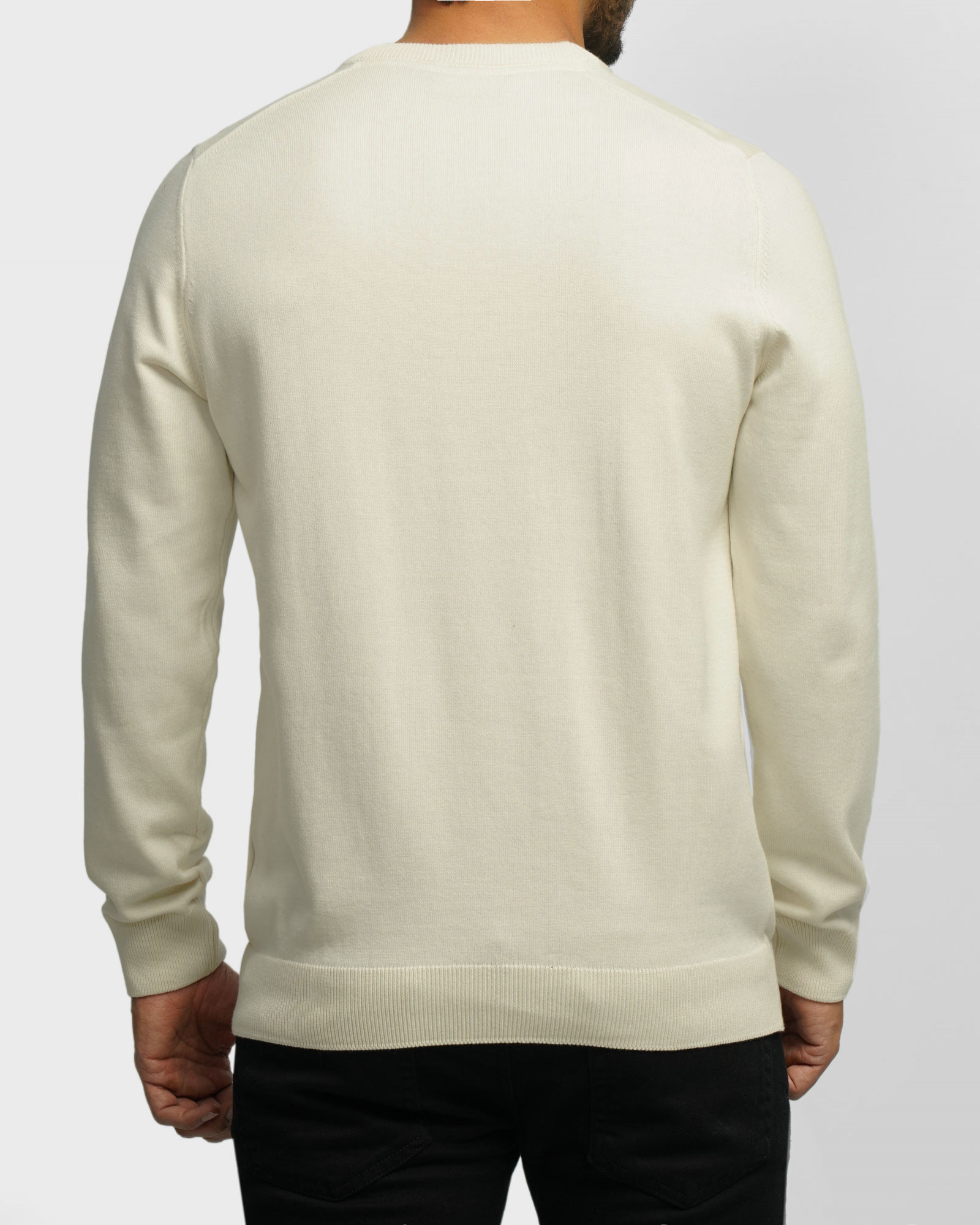 خرید و قیمت پلیور بافت یقه گرد مردانه کرم 24342179