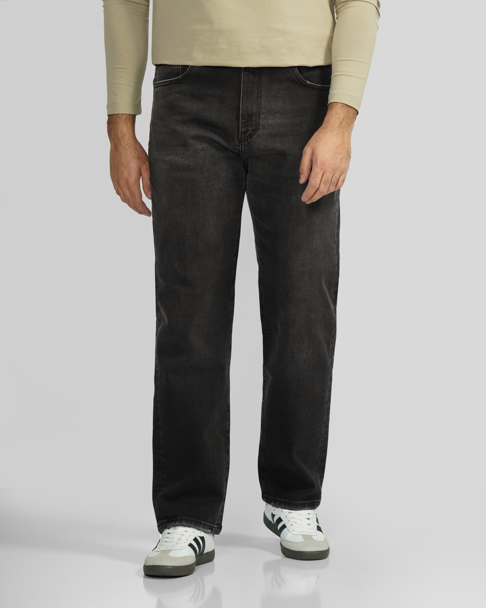 خرید و قیمت شلوار جین استریت فیت (Straight fit) ساده مردانه ذغالی 24424815